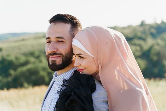 a portrait of a Muslim couple